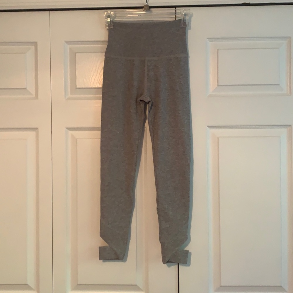 Beyond yoga grey leggings with ankle cut out